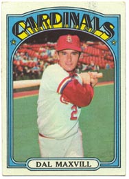 1972 Topps Baseball Cards      206     Dal Maxvill